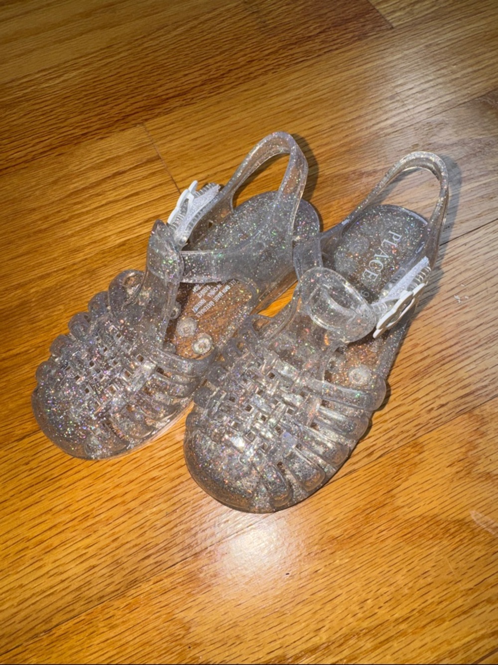 Children’s Place Kids Clear Glitter Jelly Sandals - Iridescent Sparkle